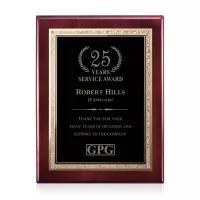 Gemstone Rosewood Plaque - Rosewood/Black Elegance