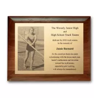 Metal Photo Plaq - Walnut Rolled Edge