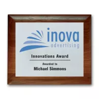 Screenprint Aluminum - Walnut Rolled Edge