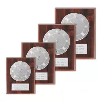 Etch/Frosted Plaq - Walnut Finish/Silver