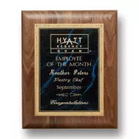 Gemstone Walnut Plaque - Walnut/Lapis