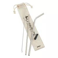 Perka Avila 5-Piece Stainless Steel Straw Set
