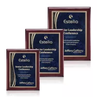 Oakleigh/Finch Plaque - Rosewood/Blue