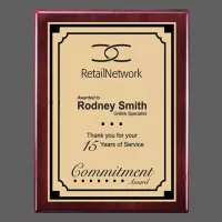 Oakleigh/Everett Plaque - Rosewood/Satin Gold