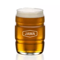 Barrel Beer Glass - Deep Etch