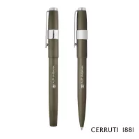 Cerruti 1881® Block Brushed Ballpoint Pen & Fountain Pen Set