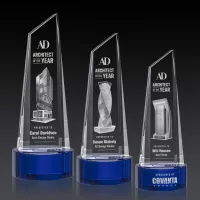 Akron Tower 3D Award on Base - Blue