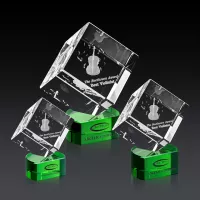 Burrill 3D Award on Paragon Base - Green