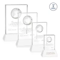 Ambassador Globe Award on Base - White