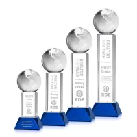 Globe Award on Stowe Base - Blue