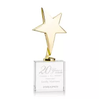 Tuscany Gold Star on Woodlawn Base - Clear