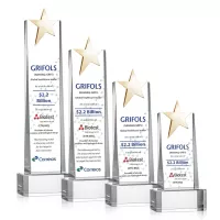Fanshaw Gold Star VividPrint™ Award on Base - Clear