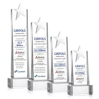 Fanshaw Silver Star VividPrint™ Award on Base - Clear