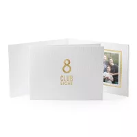 White 4" x 6" Portrait Folders - Horizontal with Border