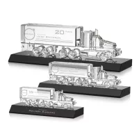 Crystal 18 Wheeler on Base - Black