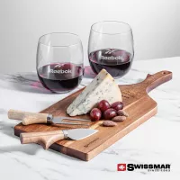 Swissmar® Paddle Board & 2 Zacata Stemless Wine