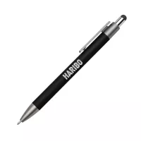 Hughes Aluminum Pen w/Wood Clip & Blue Refill
