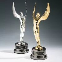 Winged Achievement Award on Black Nickel