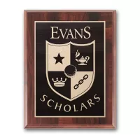 Etch/Antiqued Plaq - Walnut Finish