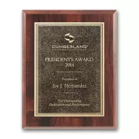 Double Etch Plaq - Walnut Finish