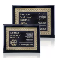 Oakleigh Certificate Plaque - Black Finish