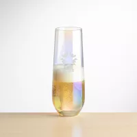 Miami Stemless Flute - Deep Etch