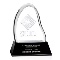 Adelaide Liquid Crystal™ Award on Base - Black