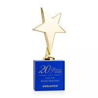Tuscany Gold Star on Woodlawn Base - Blue