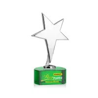 Tuscany Chrome Star VividPrint™ Award on Paragon Base-Green