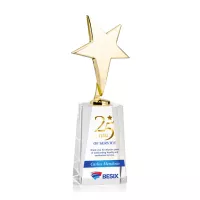 Tuscany Gold Star VividPrint™ Award on Cairns Base - Clear
