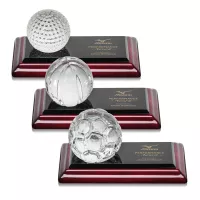 Sports Balls Award on Rosewood Base