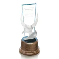 Jasper Trophy Award on Oak Base