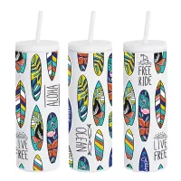 20 oz Slim Rubberized Tumbler With Spill Reduction Straw