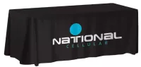 6-ft. NON-FITTED Front Print ONLY Table Cover (with Stock Fabric Color)