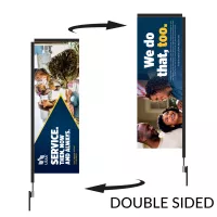 Rectangular Flag 10' Carbon Fibler Kit (Pole Set, Metal Ground Stake &Carry Bag) Double Sided Print