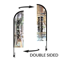 Bow Flag 12' Height Carbon Fiber Kit (Pole Set, Metal Ground Stake & Carry Bag/Double Sided Print)