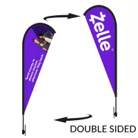 Tear Drop 11' Height Carbon Fiber Kit (Pole Set, Metal Ground Stake &Carry Bag/Double Sided Print)