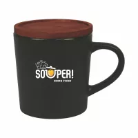 16oz Ceramic Mug with Wooden Lid