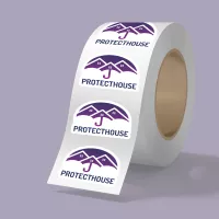 3" x 2" BOPP stickers on roll - 3.5mil