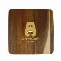 Square Wood Coaster with Bottle Opener