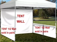 Event Tent Half Wall Pair (Full Bleed) with Railing Hardware