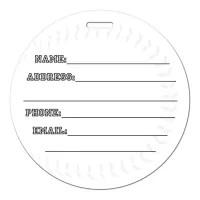 Baseball Shaped Luggage Tag