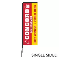 Rectangular Flag 10' Carbon Fiber Kit (Pole Set, Metal Ground Stake & Carry Bag) Single Sided Print