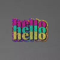 3" x 2" Vinyl Die Cut Glitter Sticker 6mil