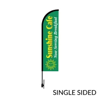 Bow Flag 12' Height Carbon Fiber Kit (Pole Set, Metal Ground Stake & Carry Bag/Single Sided Print)