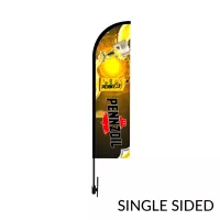 Bow Flag 15' Height Carbon Fiber Kit (Pole Set, Metal Ground Stake & Carry Bag/Single Sided Print)
