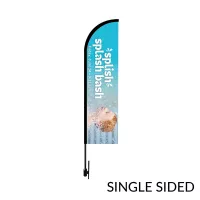 Bow Flag 9' Height Carbon Fiber Kit (Pole Set, Metal Ground Stake & Carry Bag/Single Sided Print