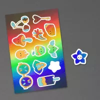 6" x 9" Holographic Sticker Sheet