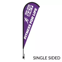 Tear Drop 11' Height Carbon Fiber Kit (Pole Set, Metal Ground Stake &Carry Bag/Double Sided Print)