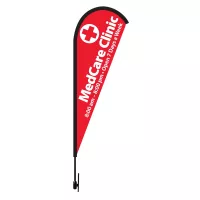 Tear Drop 17' Height Carbon Fiber Kit (Pole Set, Metal Ground Stake &Carry Bag/Double Sided Print)